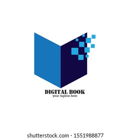 Digital Book Logo Icon , Design Vector Template