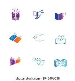 Digital book logo set technology vector icon design