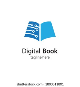 Digital book logo technology vector icon design
