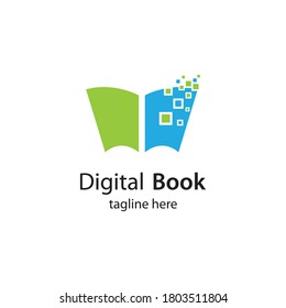 Digital book logo technology vector icon design