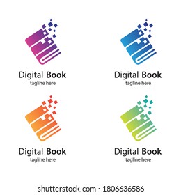 Digital book logo technology vector icon design