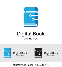 Digital book logo technology vector icon design