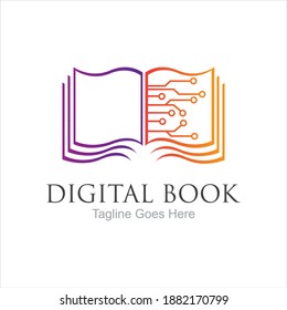 Digital book logo technology vector icon design
