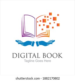 Digital book logo technology vector icon design