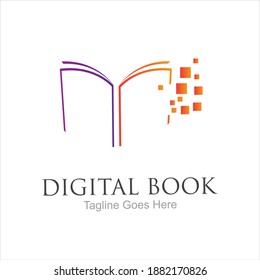 Digital book logo technology vector icon design