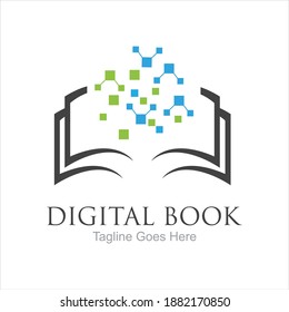 Digital book logo technology vector icon design