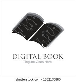 Digital book logo technology vector icon design