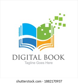 Digital book logo technology vector icon design