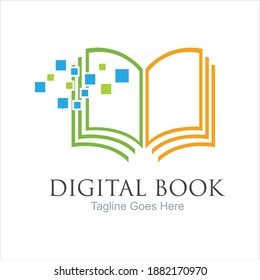 Digital book logo technology vector icon design