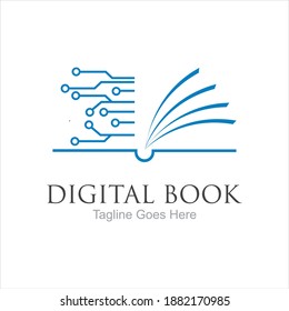 Digital book logo technology vector icon design