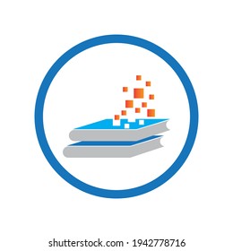 Digital book logo technology vector icon design
