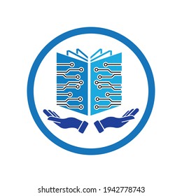 Digital book logo technology vector icon design