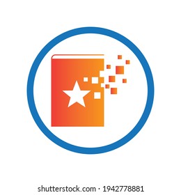 Digital book logo technology vector icon design