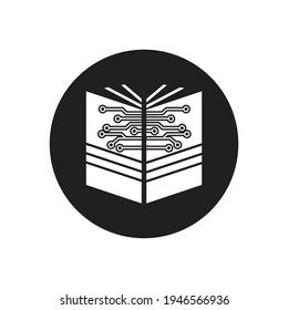 Digital book logo technology vector icon design