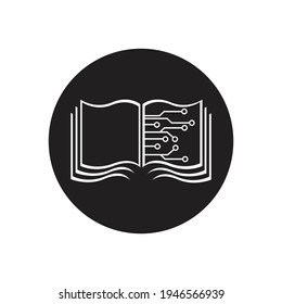 Digital book logo technology vector icon design