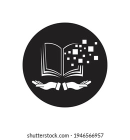 Digital book logo technology vector icon design