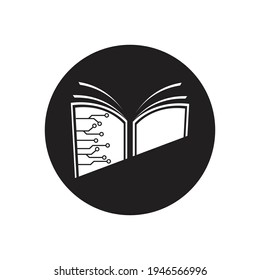 Digital book logo technology vector icon design