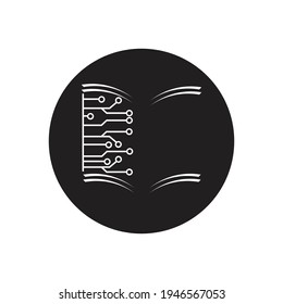 Digital book logo technology vector icon design