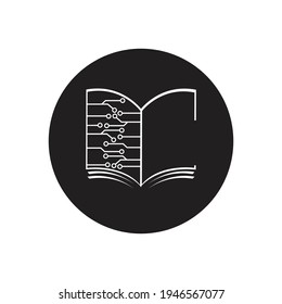 Digital book logo technology vector icon design