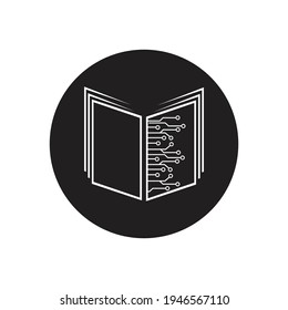 Digital book logo technology vector icon design