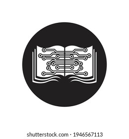 Digital book logo technology vector icon design