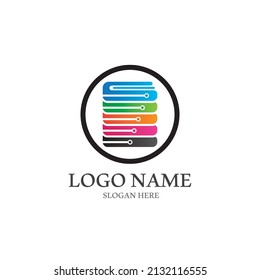 Digital book logo technology vector icon design