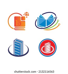 Digital book logo technology vector icon design