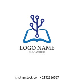 Digital book logo technology vector icon design
