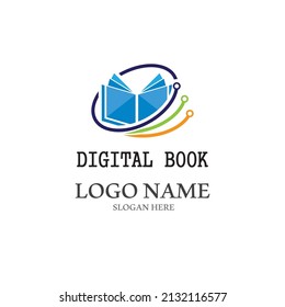 Digital book logo technology vector icon design