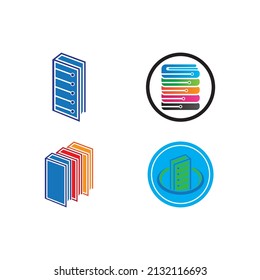 Diseño de icono vectorial de la tecnología del logotipo del libro digital