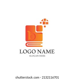 Digital book logo technology vector icon design