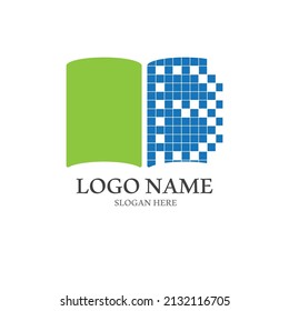 Digital book logo technology vector icon design