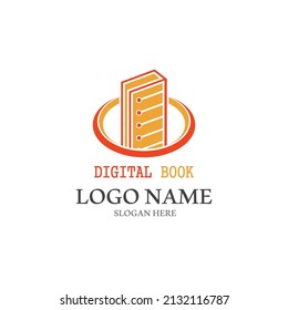 Digital book logo technology vector icon design