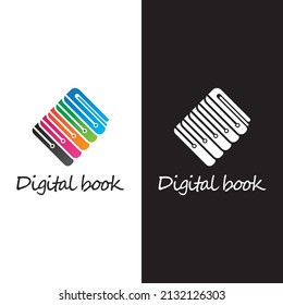 Digital book logo technology vector icon design