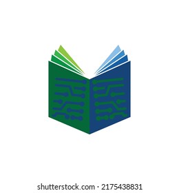 Digital book logo technology vector icon design