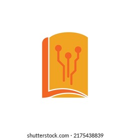 Digital book logo technology vector icon design
