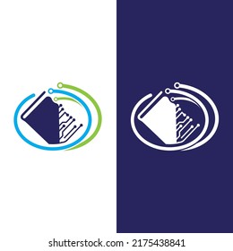 Digital book logo technology vector icon design