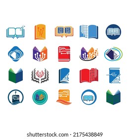 Digital book logo technology vector icon design