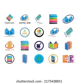 Digital book logo technology vector icon design
