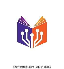 Digital book logo technology vector icon design