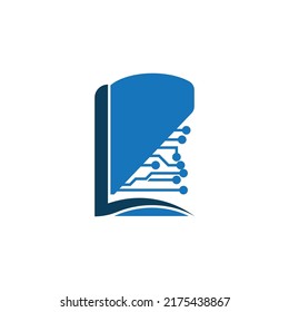 Digital book logo technology vector icon design