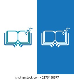 Digital Book Logo Technology Vector Icon Design