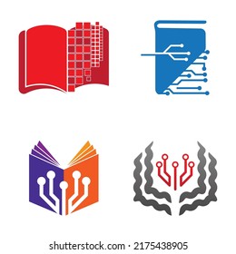 Digital book logo technology vector icon design