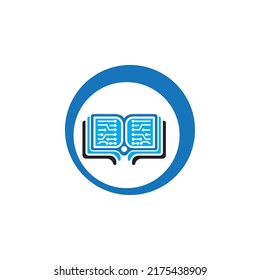 Digital Book Logo Technology Vector Icon Design