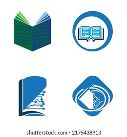 Digital book logo technology vector icon design
