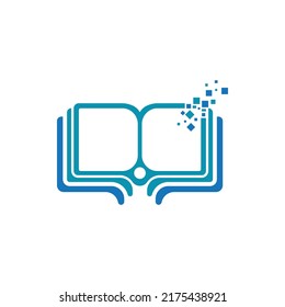 Diseño de icono vectorial de la tecnología del logotipo del libro digital