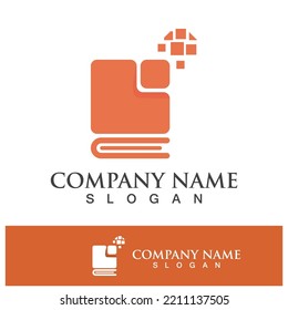 Digital book logo technology vector icon design