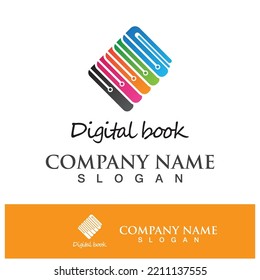 Digital book logo technology vector icon design