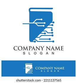 Digital book logo technology vector icon design