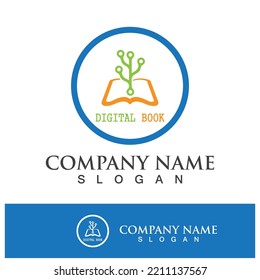 Digital book logo technology vector icon design